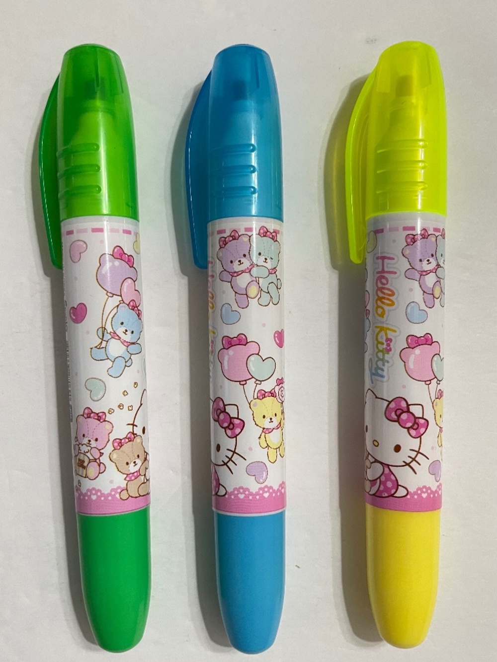 Hello Kitty Highlighter Pen 3 pieces Color set（green,blue,Yellow）